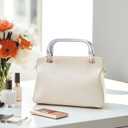 VILLCASE 5.90 Inch Metal Purse Frame with U-Shaped Carry Handle Durable Kiss Lock Clasp for DIY Handmade Clutch Coin Purse and Small Tote Bag Making Supplies