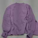 ZESICA Women's Casual Turtleneck Long Lantern Sleeve Fall 2026 Oversized Ribbed Knit Pullover Sweater Jumper Top (X-Large, Purple)