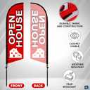 Open House Flag for Real Estate 8 ft, Outdoor Feather Flag Pole Kit with Ground Stake & Carry Bag, Single-Sided Real Estate Agent Open House Banner, Open House Signs for Realtors