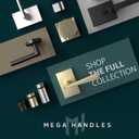 Mega Handles Laura Gold Privacy Door Knob - 1 Pack Reversible Interior Gold Door Knob, Heavy Duty Bed and Bath Door Knobs with Privacy Lock, Fits All Standard Door Sizes - Satin Brass