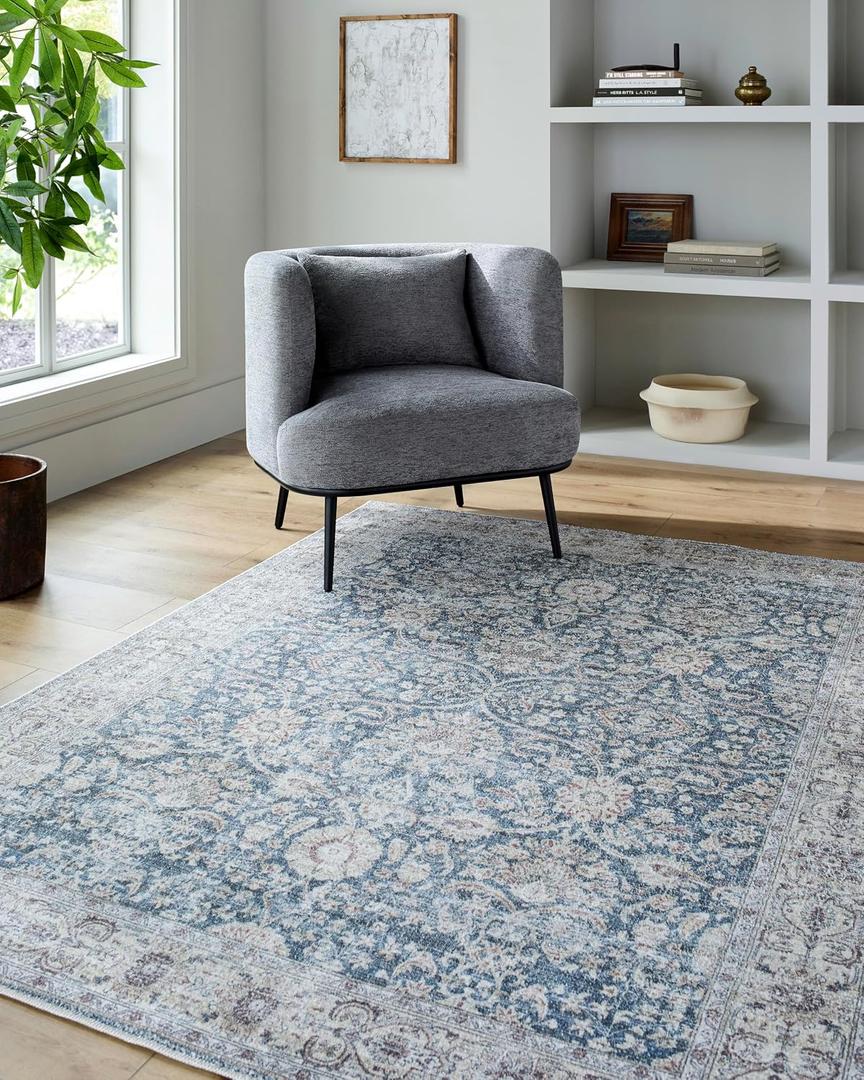 Livabliss x Vivir Mary Vintage Area Rug, 2'7" x 7'3", Gray, (3' x 7')