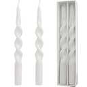 10inches Taper Candles White Candlesticks Candles Twisted Tapered Candle Long Candle Sticks Spiral Candles Set for Dinner Wedding Christmas Home Decor, White