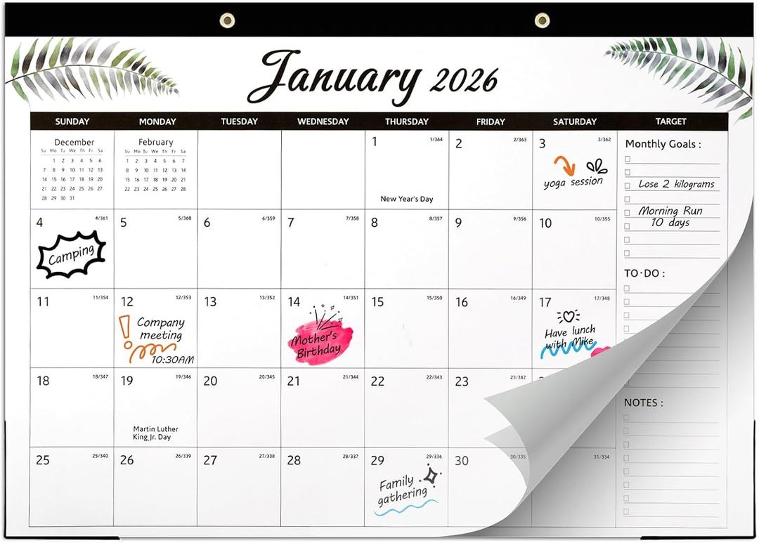 OcePor Calendar,Calendar Chore Chart, Calendars Wall and Desk Mountable, Great for Family Planner,Task