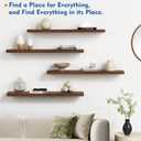 Harwaya 36 Inch Floating Shelves for Wall Set of 2, Large Long Wall Shelves for Living Room Decor, Walnut Brown Wooden Hanging Shelves for Bedroom Kitchen Bathroom Office Books Pictures (Dark Wood)