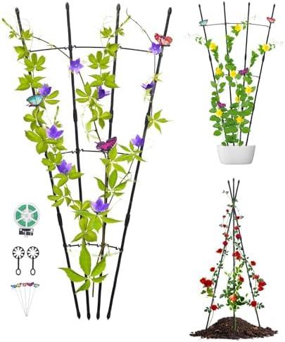 Garden Trellis for Climbing Plants, 47 Inch Small Trellis for Potted Plants, Plant Support Obelisk Trellis Garden Trellises for Vines, Plant Climbing Trellis for Indoor & Outdoor 1 Pack
