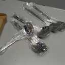 Amco 5 Piece Stainless Steel Cooking Utensil Set - Durable Kitchen Gadgets - Metal Kitchen Accessories - Easy to Clean Kitchen Tools (Silver)