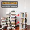 SpaceAid 3 Tier Rotating Bookshelf Tower, Spinning Bookcase Lazy Susan, Revolving 360 Book Shelf Storage Round Carousel, Vertical Rotate Turning Spiral Corner Organizer, White, 3 Tier, 37.8" H
