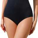 Tempt Me Women High Waisted Bikini Bottoms Full Coverage Tummy Control Swimsuit Bottom (Large, Black)
