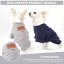 2 Pack Dog Sweaters with Leash Ring Warm Fleece Dogs Sweatshirt for Small Medium Dogs Pet Puppy Coat Apparel Outfits Winter Dog Clothes for Chihuahua, Yorkie, Bulldog, Dachshund Cats M, Grey