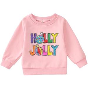 GLIGLITTR Toddler Baby Boy Girl Christmas Sweatshirt Xmas Holly Outfit Jolly Pullover Top Holiday Crewneck Long Sleeve Shirts Size 110