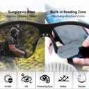 Attractive Bifocal Reading Sunglasses for Men, Durable TR90 Semi Rimless Wrap Around Design Sun Readers, UV400 Near-Far Sun Glass Built in Outdoor Sports/Driving/Finshing Dark Glasses, +2.5