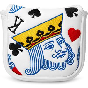 Golf Head Covers,Poker Diamond King Putter Cover Driver Headcovers Fariway Wood Head Cover Hybrid Covers Leahter Golf Club Covers for Most Brand