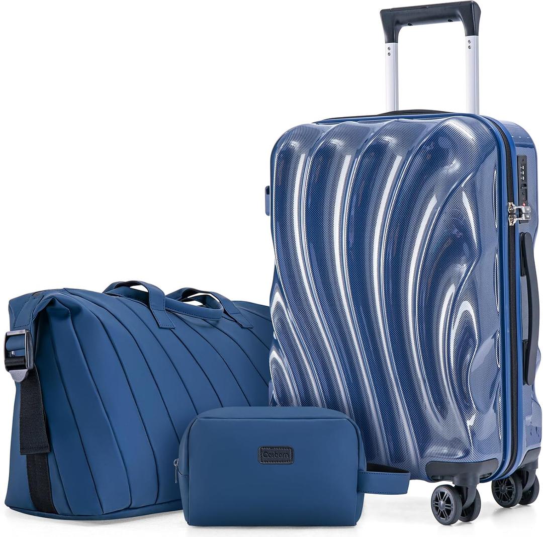 Cosbarn Luggage Sets 3 Piece Suitcases with Wheels, Suitcase Set, ABS+PC Hardshell Luggage with Phone Holder, Lightweight Carry on Luggage with TSA Lock Spinner Wheels