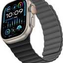 Compatible with Apple Watch Band 49 46 45 44 42 41 40 38mm, Double Sided Wearable Silicone Magnetic Strap for iWatch Ultra SE Series 11 10 9 8 7 6 5 4 3 2 1 (42/44/45/46/49, Black/Gray)