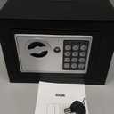 Small Electronic Safe Box With Digital Keypad & Keys - 9.05 x 6.7 x 6.7 Inches Wall Safe 0.23Cuft Mini Security Box for Coin Home Office Hotel Rooms Business Jewelry Gun (Black)