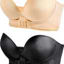 2 Pieces Strapless Pushup Bras Front Buckle Lift Bra Women Upwingsbra Wireless Non-Slip Invisible Front Hook Underwear Bra