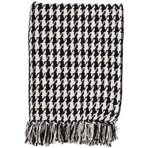 SARO LIFESTYLE Houndstooth Design Cotton Throw
