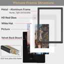 8.5x11 Picture Frame, Black Modern Thin Aluminum Metal Photo Frame with HD Glass, Fits 5x7 with Mat or 8.5 x 11 without Mat, for Tabletop and Wall Mounting, 1 Pack