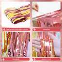 3 x Menstarsi Rose Gold Party Decoration, 2 Pack Pink White Gold Decor, 3.3x6.6 ft Foil Fringe Curtains Photo Booth Props for Girl Baby Shower Decorations, Bridal Shower, Princess Birthday Party Backdrop