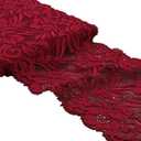 5 Yards Floral Lace Ribbon Stretch Tulle Lace Trim Elastic Webbing Fabric for DIY Jewelry Making Craft Clothes Accessories Gift Wrapping Wedding Party Decoration (Burgundy)
