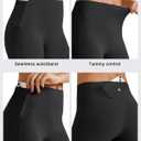 G4Free Barefeel Biker Shorts Women Tummy Control High Waisted No Front Seam Workout Gym Shorts with Pockets 4" 6" 8" (Black, L)