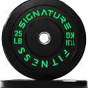 Olympic Barbell 2-Inch Rubber Bumper Plate Weight For Strength Training, Multiple Options (Set of One, Colored)