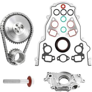 LS High Volume Oil Pump Timing Chain Kit w/Gaskets M295HV for 1997-2019 Chevy Silverado 1500/Tahoe/Suburban, GMC 4.8L 5.3L 5.7L 6.0L,LS1 LS2 LS3 L96 LM7 LR4 LQ4 Gen 3 4 V8 Engine Replaces 12696357