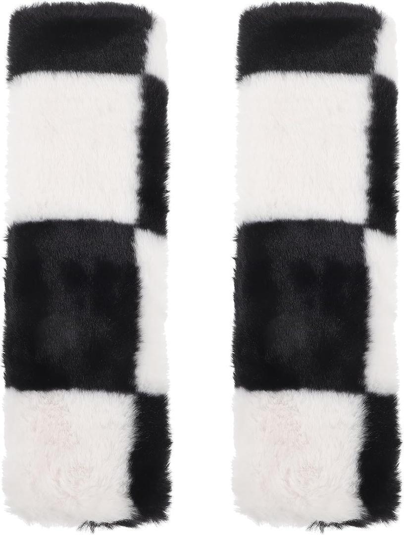 2 x Gatuida 2 Pcs Decorate Comfortable Seats Strap Covers Pads Shoulder Strap Shoulder Strap Cushion Checkered Belt Cover Protector Car Seats Strap Cover Soft Seat