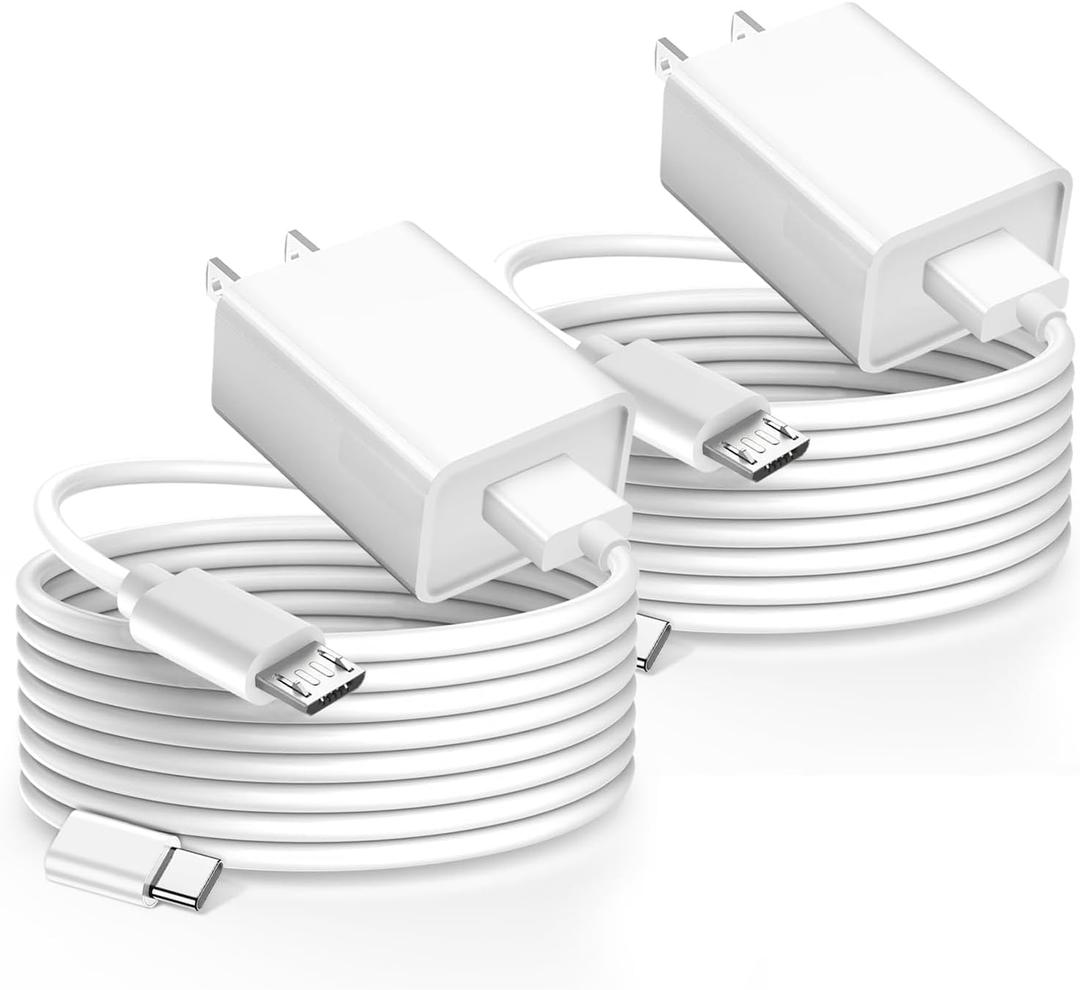2 Pack 10ft Long Micro USB Cable Android Charger for PS4 Controller XBXO ONE Charging Cable Power Cord for Wyze Cam v4/v3/OG/v3 Pro/Pan,YI Cam,SimpliSafe,Blink Mini, Ring Indoor Camera 2nd Gen & More