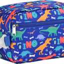 Bagseri Kids Snack Bag Boys - Small Reusable Mini Cooler Pouch, Insulated 3.9L Food Carrier with Buckle Handle for School and Daycare, Fits in Backpack, Blue Dinosaur