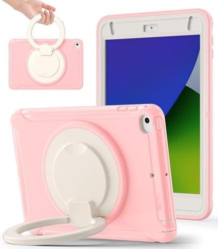 BATYUE Shockproof Case for iPad mini 4/5 (2015/2019) - 360° Multi-Angle Stand (Portrait & Landscape) & Grip, Pencil Holder (Elastic Loop), Multi-Scene for All Ages, Pink