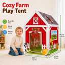 Amplov Red Barn Play Tent for Kids Ages 2+, Farm Animal Pretend Play Tent for Boys & Girls, Indoor Farmhouse Toy Tent, Birthday