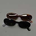 miyya 2025 Polarized Oval Sunglasses with UV Protection - Multiple Trendy Colors & Patterns (Black/Leopard Beige)