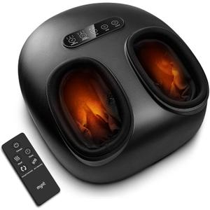 Mynt Shiatsu Foot Massager with Heat Fits Up to Men Size 14, Foot Massage Machine with Deep Kneading Compress Remote & Touch Panel for Plantar Fasciitis, Gift for Father Mother