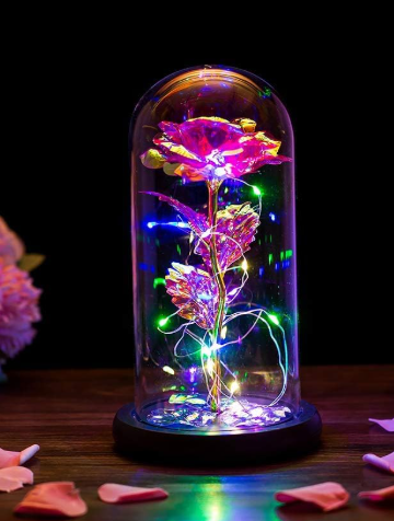 Galaxy Rose, Gifts for Mom LED Lights Everlasting Crystal, Beauty and Beast Rose, Rose in Glass Dome Galaxy Rose Flower Gift for Anniversary Valentines Girlfriend Wife Women, Birthday, Christmas
Starlight Led Rose