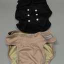 Langsprit Frenchie Female Dog Diapers No Tail Hole, Reusable Puppy French Bulldog Diapers Female for Period Heat, Washable Small Medium Large Size Large (Pink, Green, Black)