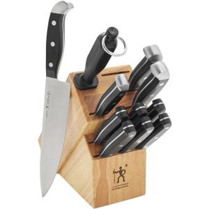 HENCKELS Premium Quality 12-Piece Statement Knife Set with Block, Razor-Sharp, German Engineered Informed by over 100 Years of Masterful Knife Making, Lightweight and Strong, Dishwasher Safe (Natural)
