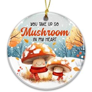 Couple Ornament 2025, Friendship Ornament 2025, You Take Up So Mushroom in My Heart – Funny Holiday Pun Gift, Romantic Christmas Tree Decoration for Couples, Friends & Family