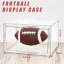 Thyle 4 Pack Football Display Case Full Size Clear Acrylic Stackable Box with Magnetic Door and UV Protection for Autographed Football Memorabilia Display