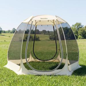 Lenotos Pop Up Screen House, 10'x10' Outdoor Screen Tent for Camping, Screened Gazebo with Mosquito Netting, Carry Bag