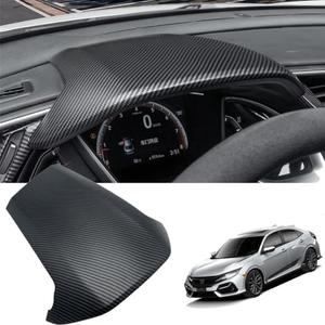 ATAIRSOFT Center Console Dashboard Cover 1 PCS ABS Plastic Car Interior Accessories Dash Cover Compatible for Honda Civic 10th Gen 2016 2017 2018 2019 2020 2021 (Carbon Fiber Style)