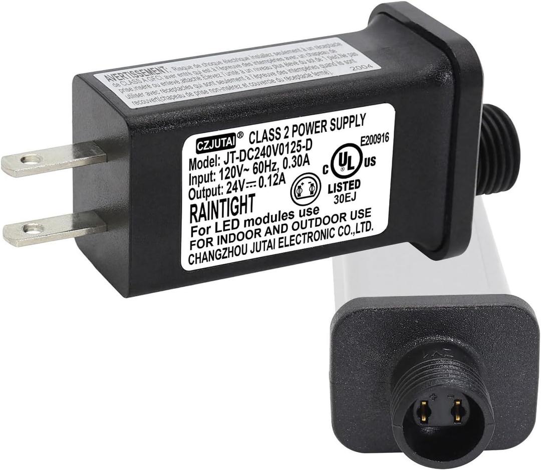24V 7.2W Power Supply ZH-K009C-02400300-S-01W,CZJUTAI JT-DC240V0300-C 24V7.2W /6W /4.5W /3.6W for Christmas Lighting,String Light, Projector Light,Lawn Lamp, Inflatable Device (Pack of 1)