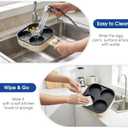 Electric Egg Pan Nonstick: No Stove Needed 900W Granite 4-Cup Omelette Pan with 2 Power Adjustable, Breakfast Non Stick Frying Pans Skillet for Eggs, Pancakes, Crepes, Plett and More