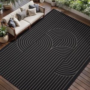 Tangsoo Easy Jute 8x10 Rug for Living Room,Washable Non-Slip Outdoor Rug