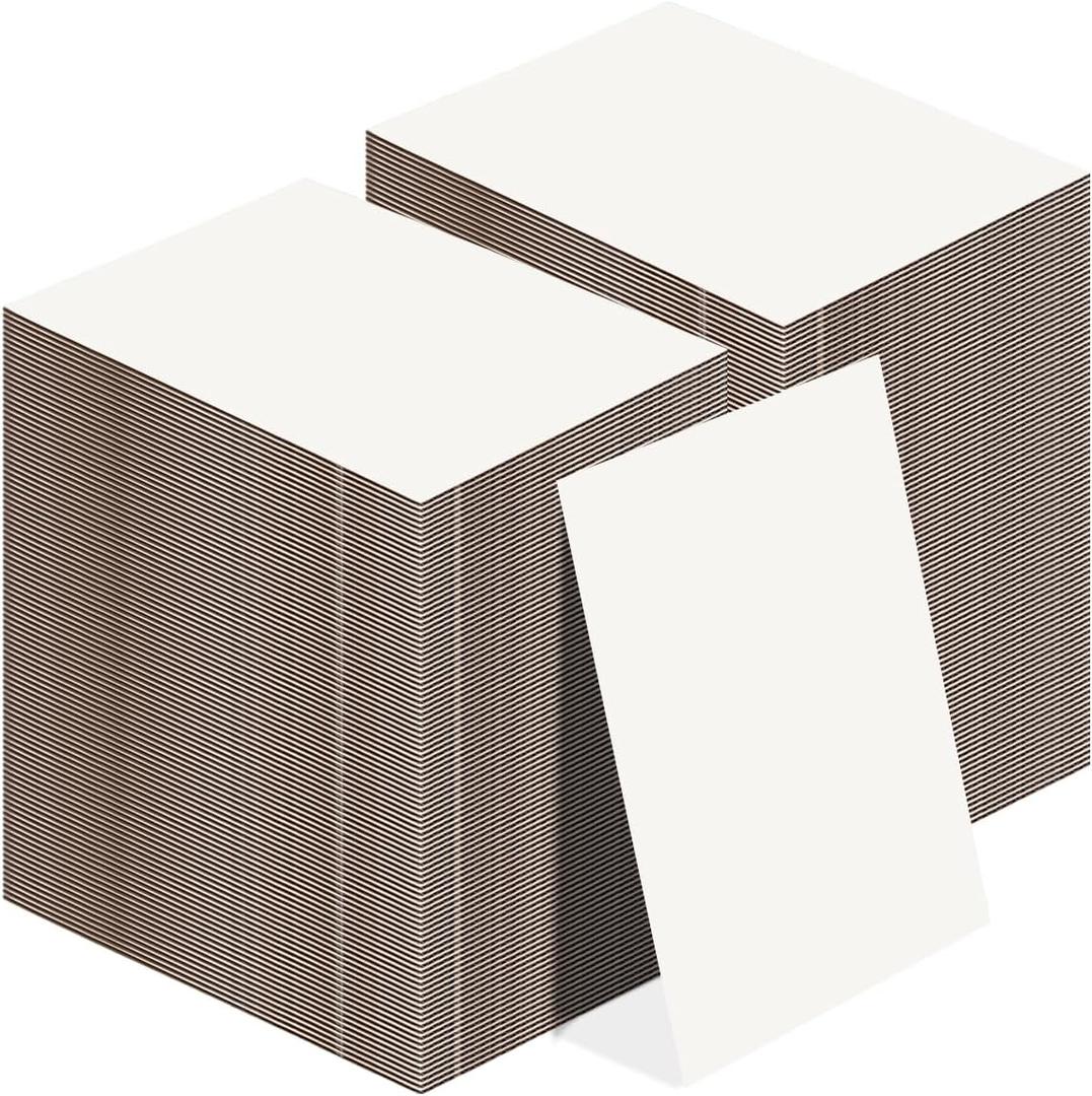 Calenzana 3.5x4.5 White Corrugated Cardboard Sheets, Flat Card Boards Inserts for Crafts, Packing, Shipping, Moving, Mailing, 200 Pack