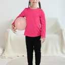Resinta 6 Pack Cotton Girls Long Sleeve Shirts Toddlers Cotton Long Sleeve Tees Basic Crewneck Tops for Girls Daily Wear (L)