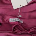 Summer Satin Spaghetti Strap Cowl Neck Backless Midi Dresses for Women Elegant Tie Low Back Ruched Cocktail Dress (Large, Fuchsia)