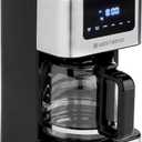 West Bend Drip Coffee Maker Brews Hot or Iced, Programmable with Brew Strength Selector Auto Shut-Off and 6 Functions Permanent Mesh Filter and Glass Carafe, 12-Cup, Metallic