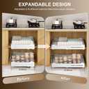 Pull Out Drawers for Cabinets, Expandable Pull Out Cabinet Organizer 11-18" Width,13-24" Depth, Roll out Shelves for Cabinets Without Lip, No Drill Adjustable Slide out Drawers for Kitchen & Pantry