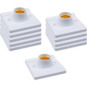 T Tulead E27 Light Socket White Lamp Holder 3A 220V Light Bulb Socket Hidden Ceiling Lighting Socket 10PCS
